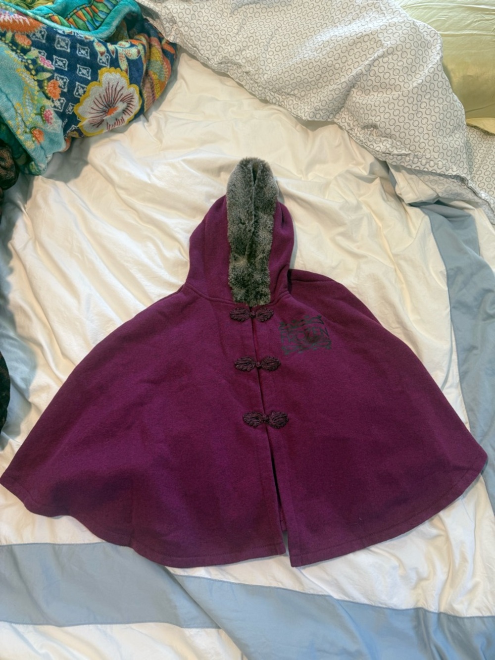 Disney Plum Hooded Cape with Faux Fur Trim